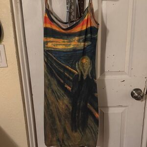 Vibrant Artistic Print Mini Dress